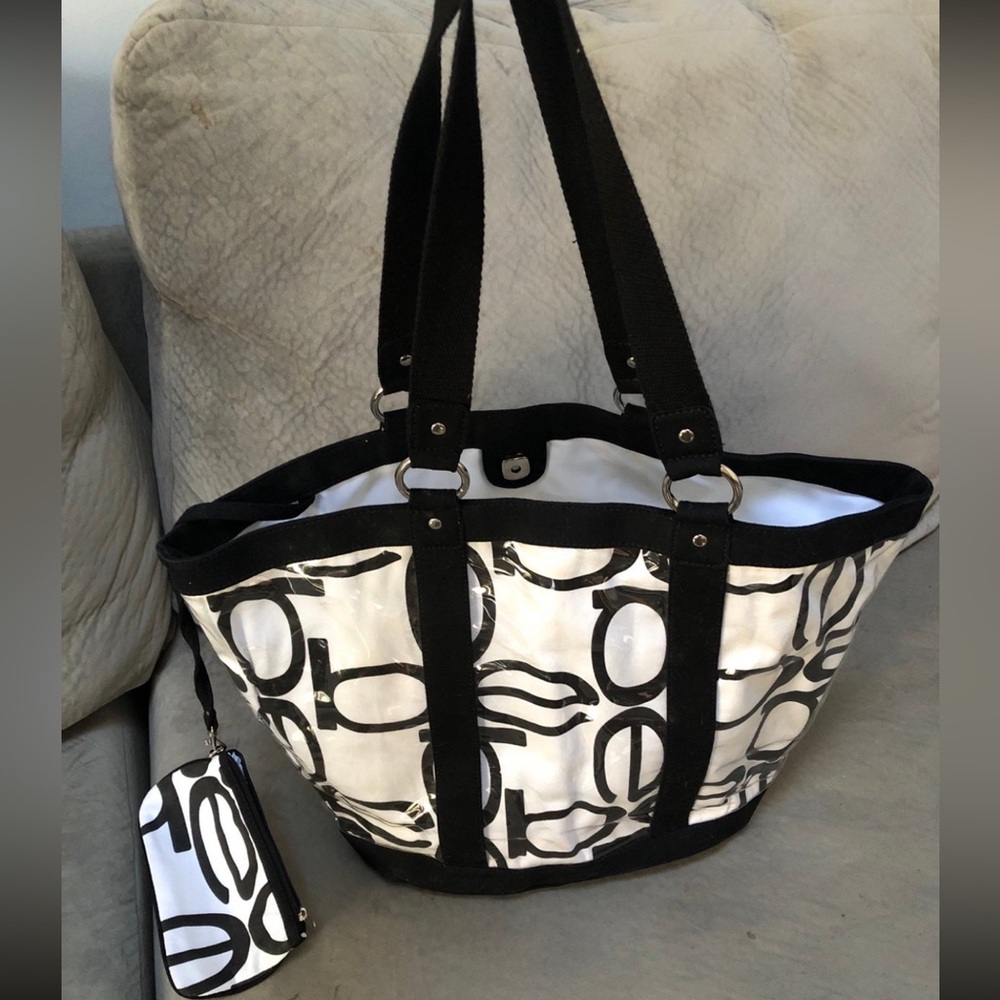 Vintage Bebe tote bag with clear on outside